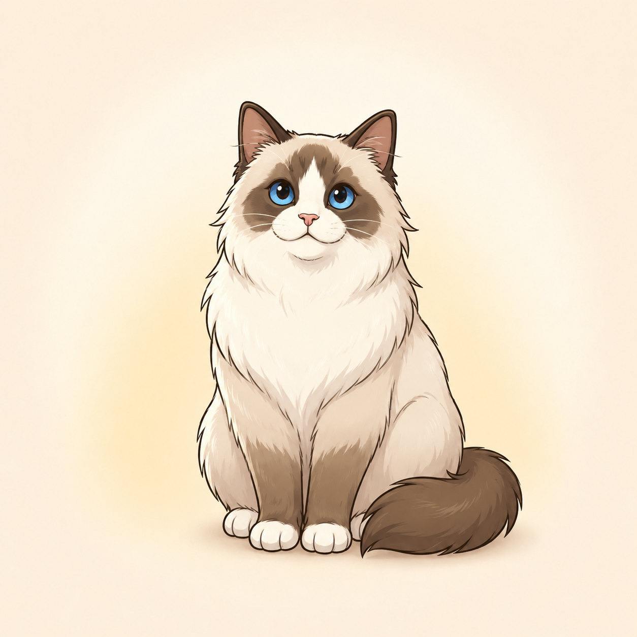 Mochi Ragdoll cat cartoon character